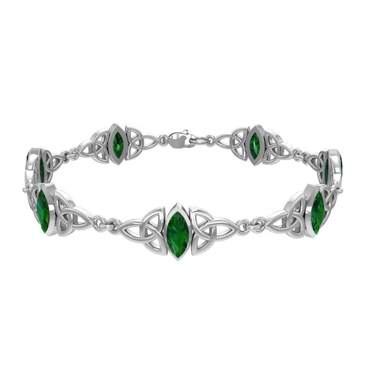 Faith and believe ~ Sterling Silver Celtic Trinity Knot Bracelet with Gemstone TBG740 Bracelet