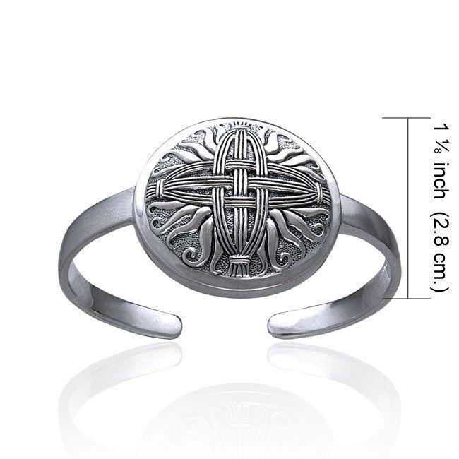 Saint Brigids Celtic  Cross Silver Cuff Bracelet TBG796 Bangle