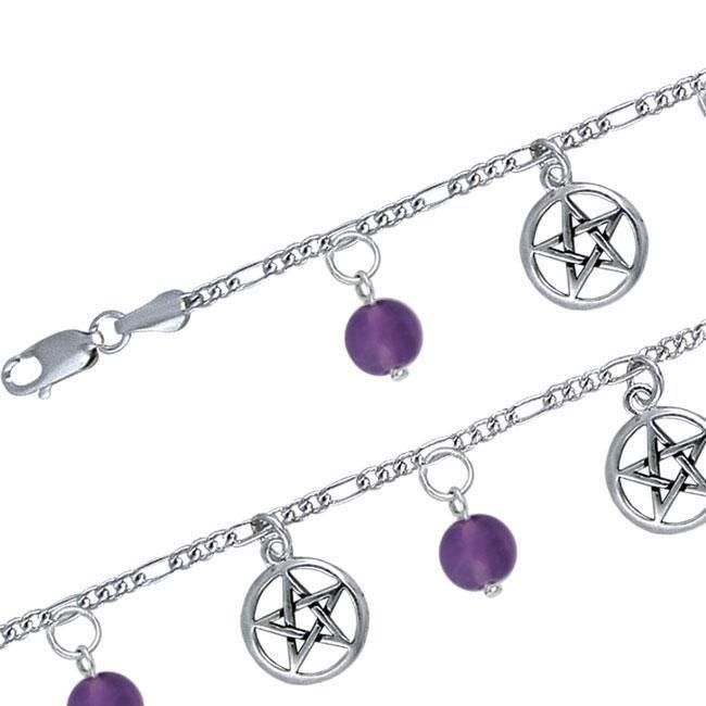 The Star with Bead Ball Sterling Silver Bracelet TBL037 Bracelet