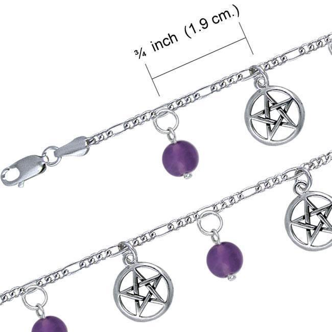 The Star with Bead Ball Sterling Silver Bracelet TBL037 Bracelet