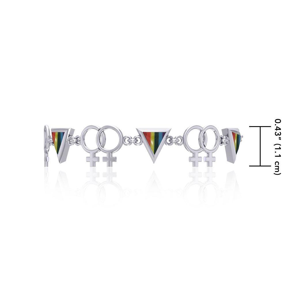 Sterling Silver Two Women Rainbow Link Bracelet TBL059 Bracelet