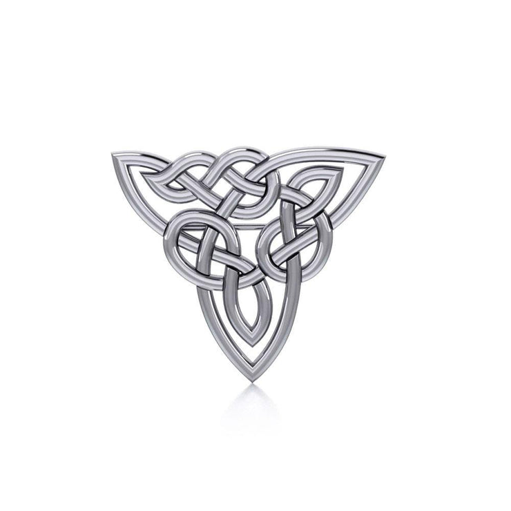 Celtic Trinity Knot Silver Brooch TBR017