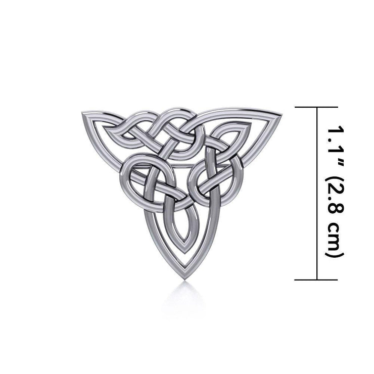 In the triplicities of the mind, body, and spirit ~ Celtic Knotwork Trinity Sterling Silver Brooch TBR017 Brooch