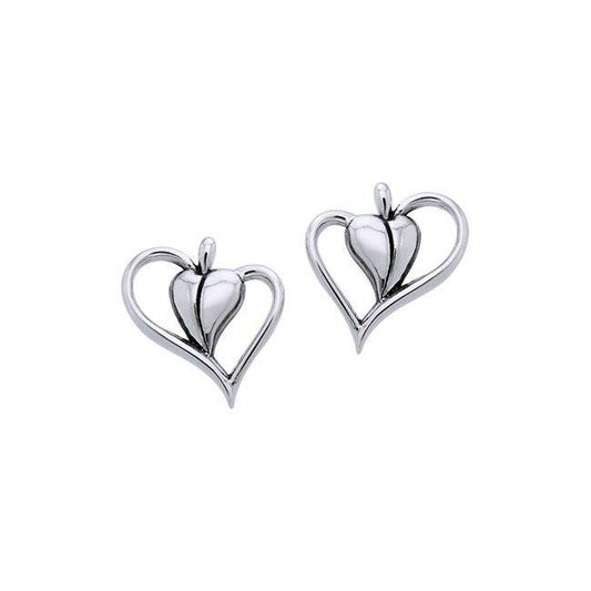 Citta Heart Silver Post Earrings TER1004 Earrings