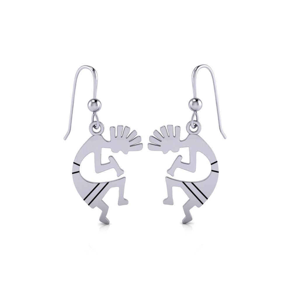 Kokopelli Silver Earrings TE095