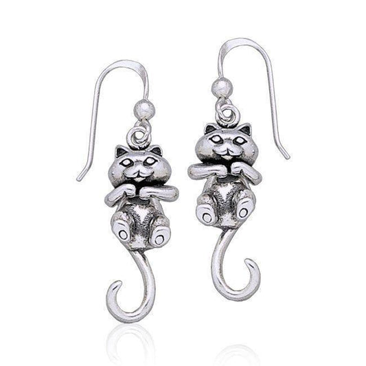 Moveable Kitten Silver Earrings TE2101 Earrings