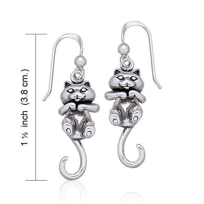 Moveable Kitten Silver Earrings TE2101 Earrings