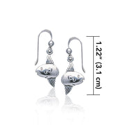 The most docile Sunfish in the deep blue sea ~ Sterling Silver Jewelry Hook Earrings TE2189 Earrings