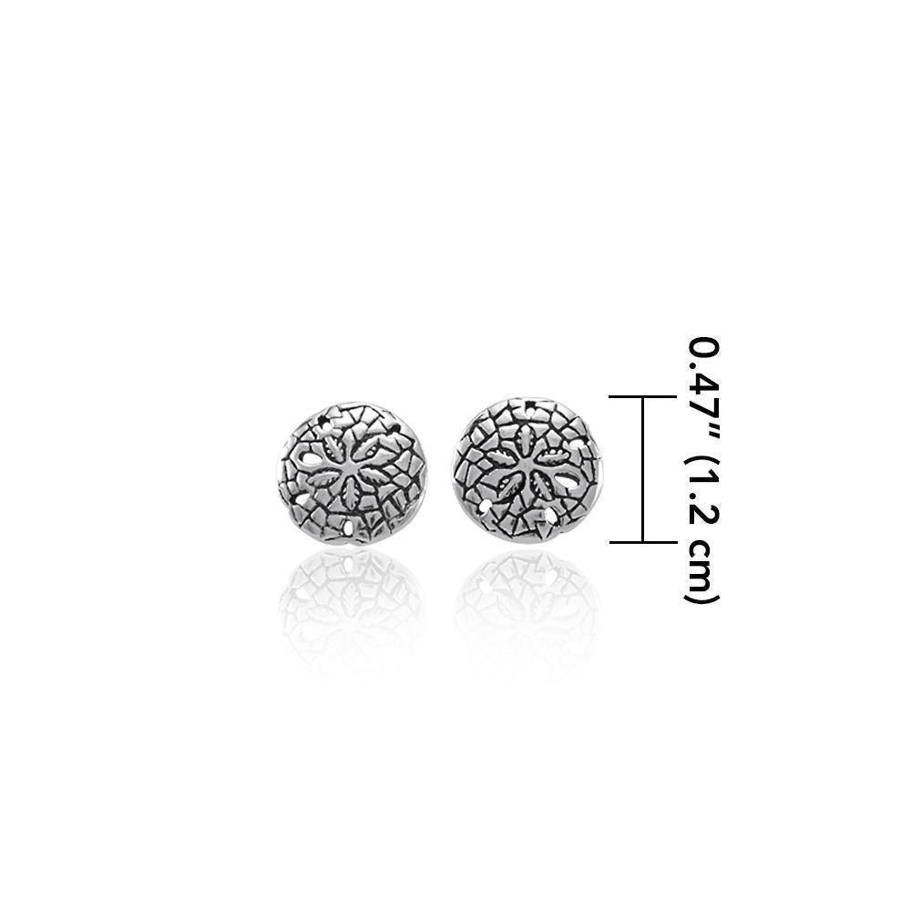 Flow with the ocean ~ Sterling Silver Jewelry Sand Dollar Post Earrings TE2583 Earrings
