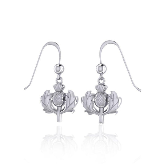 Scottish Thistle Silver Earrings TE2872