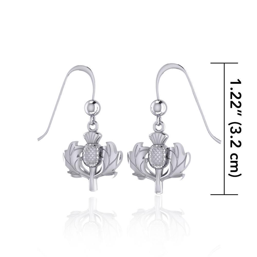 Sterling Silver Scottish Thistle Earrings TE2872 Earrings