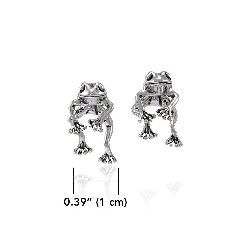 Moveable Frog Silver Silver Earrings TE533 Earrings