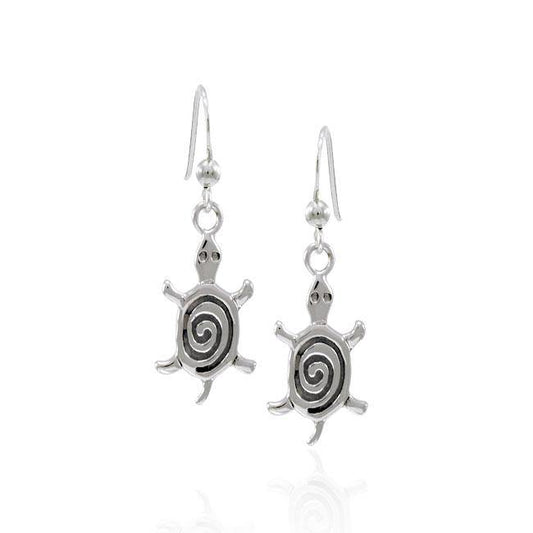 Spiral Turtle Sterling Silver Earrings TE674 Earrings