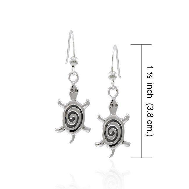 Spiral Turtle Sterling Silver Earrings TE674 Earrings