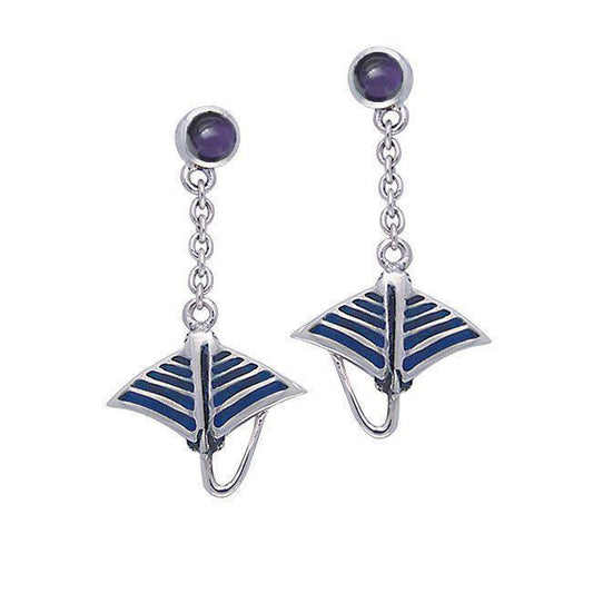 Manta Ray Sterling Silver Earrings TER022 Earrings