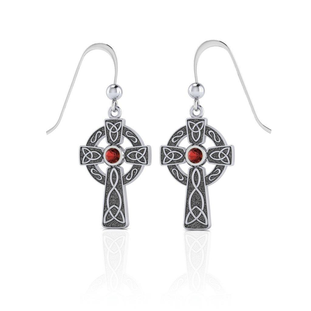 A beautiful statement of pride and faith ~ Sterling Silver Jewelry Celtic Cross Hook Earrings TER075 Earrings