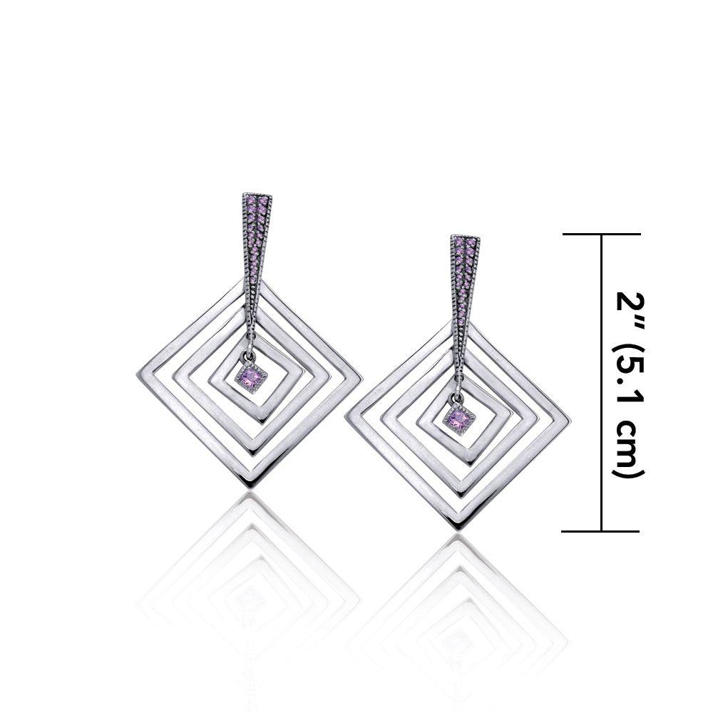 Beauty in Harmony ~ Sterling Silver Elegant Earrings Jewelry TER1018-White Cubic Zirconium Earrings
