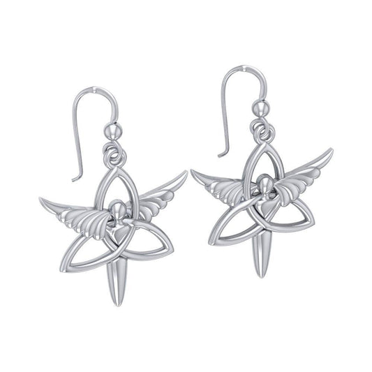 Angel Trinity Knot Sterling Silver Earrings TER1074