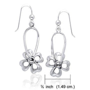 Spring flowers in bloom ~ Sterling Silver Jewelry Hook Earrings Earrings
