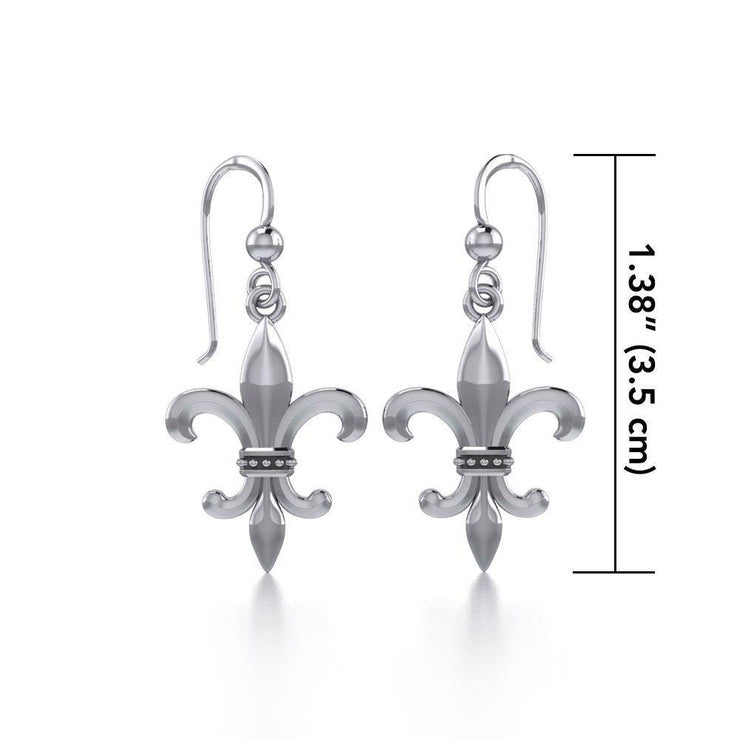 Fleur De Lis Sterling Silver Earrings TER117 Earrings