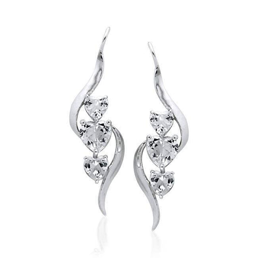 3 Heart Gemstone Earrings TER1188 Earrings