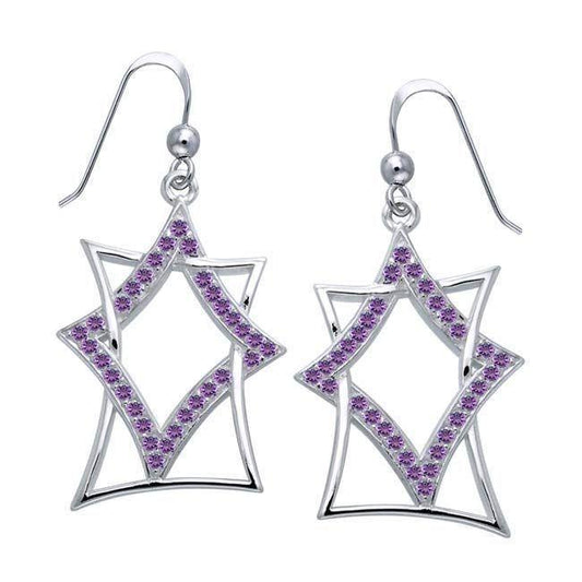 Modern Geometric Art TER1193-White Cubic Zirconia Earrings