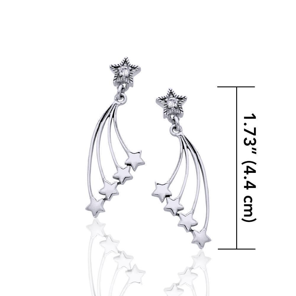 Wish Upon a Shooting Star ~ Sterling Silver Brilliant Earrings Jewelry TER1230 Earrings