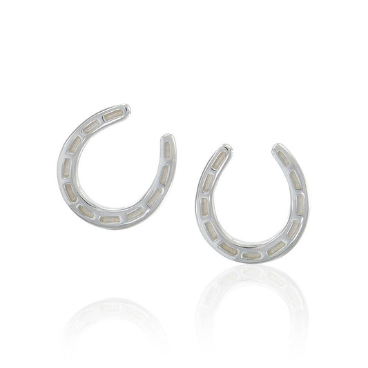 Horseshoes Equestrian Silver Post Earrings TER1636 Earrings