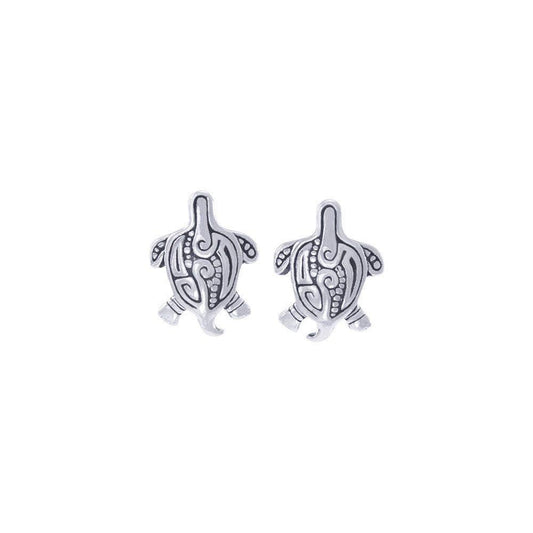 Aboriginal-inspired Sea Turtle Sterling Silver Post Earrings Jewelry TER1643 Earrings
