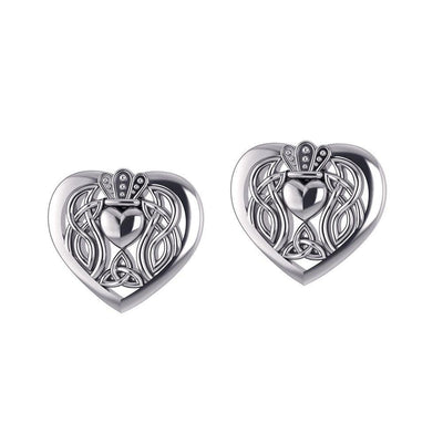 Celtic Claddagh Heart Post Earrings TER1654