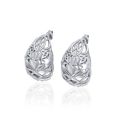 Celtic Claddagh  Silver  Post Earrings TER1673 Earrings