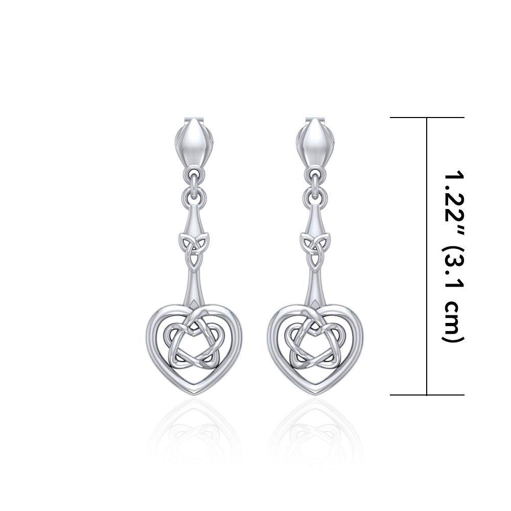 Celtic Heart Silver Post Earrings TER1676 Earrings