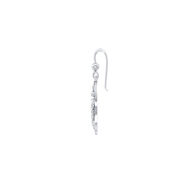 To live in solitude ~ Sterling Silver Whale Tail Filigree Hook Earrings Jewelry TER1712 Earrings