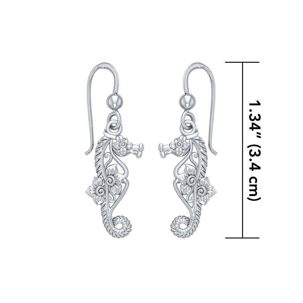Most precious jewel of the ocean ~ Sterling Silver Seahorse Filigree Hook Earrings Jewelry TER1714 Earrings