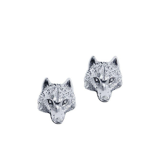Wolf Head Silver Post Earrings TER1796 Pendant