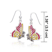 Lifeโ€s colorful transformation ~ Sterling Silver Jewelry Butterfly Hook Earrings TER516 Earrings