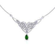 Mesmerized by an interwoven beauty  ~ Celtic Knotwork Sterling Silver Necklace Jewelry with Gemstones TN066 Necklace