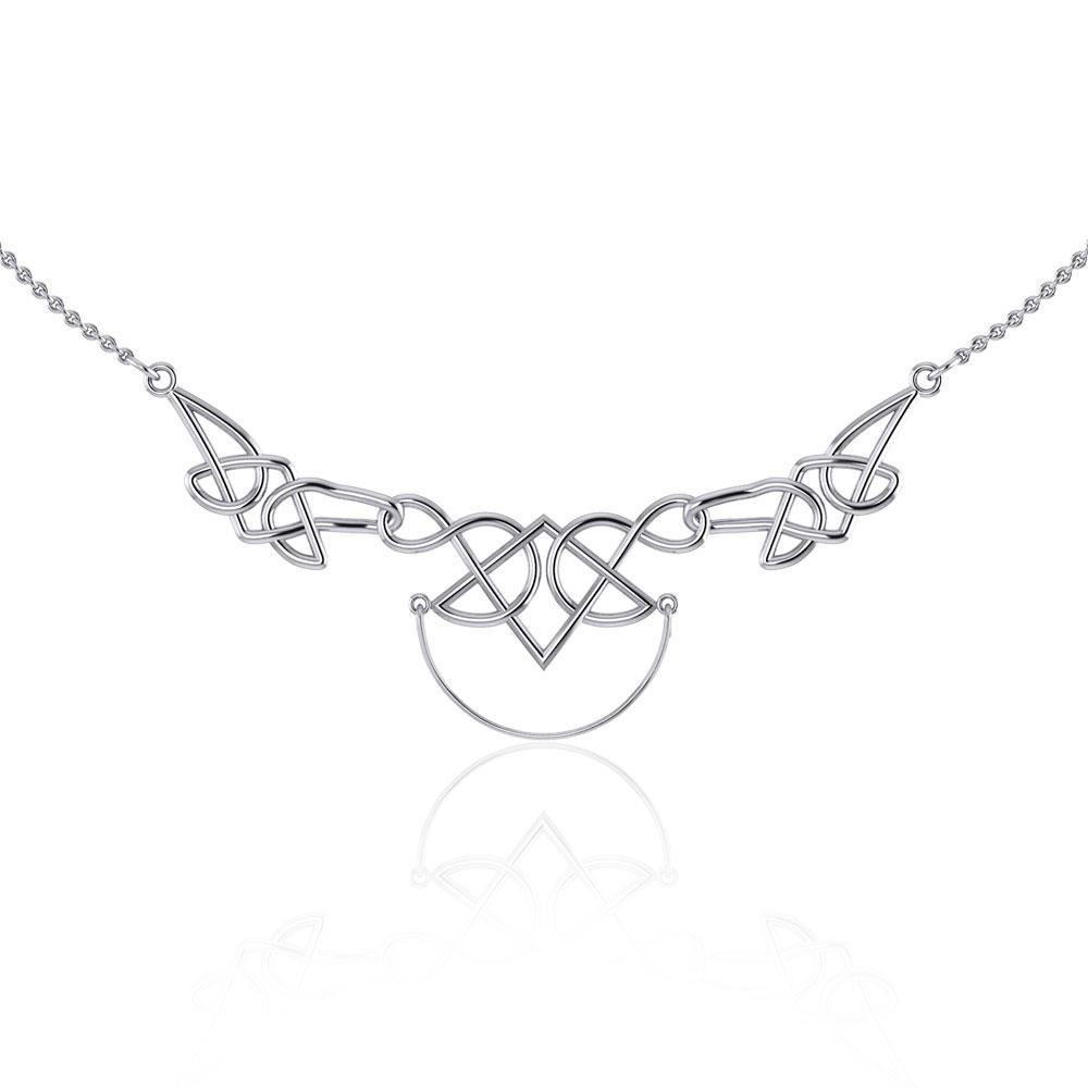 A powerful reminder of the fullness of the eternal ~ Celtic Knotwork Sterling Silver Necklace Jewelry with Charm Holder TN121 Necklace