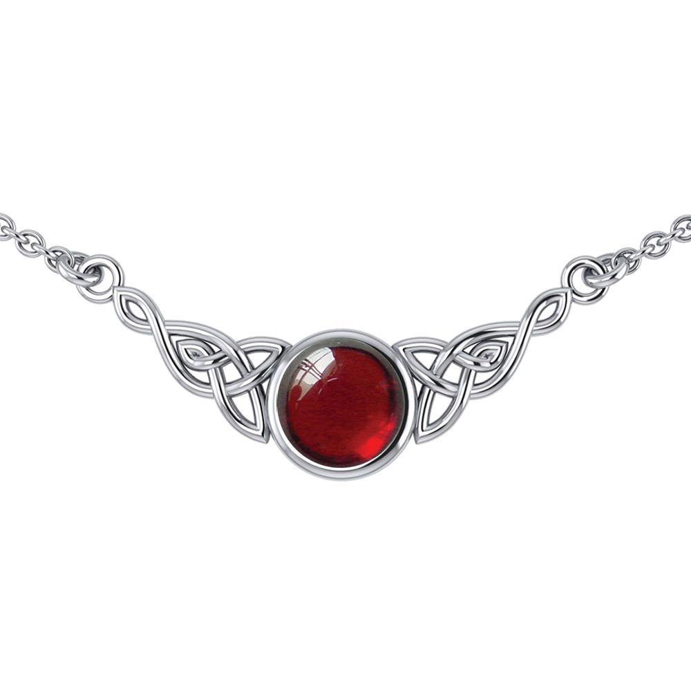 Wear the gift of interconnectedness ~ Sterling Silver Celtic Knotwork Necklace with a Gemstone centerpiece TN224 Necklace