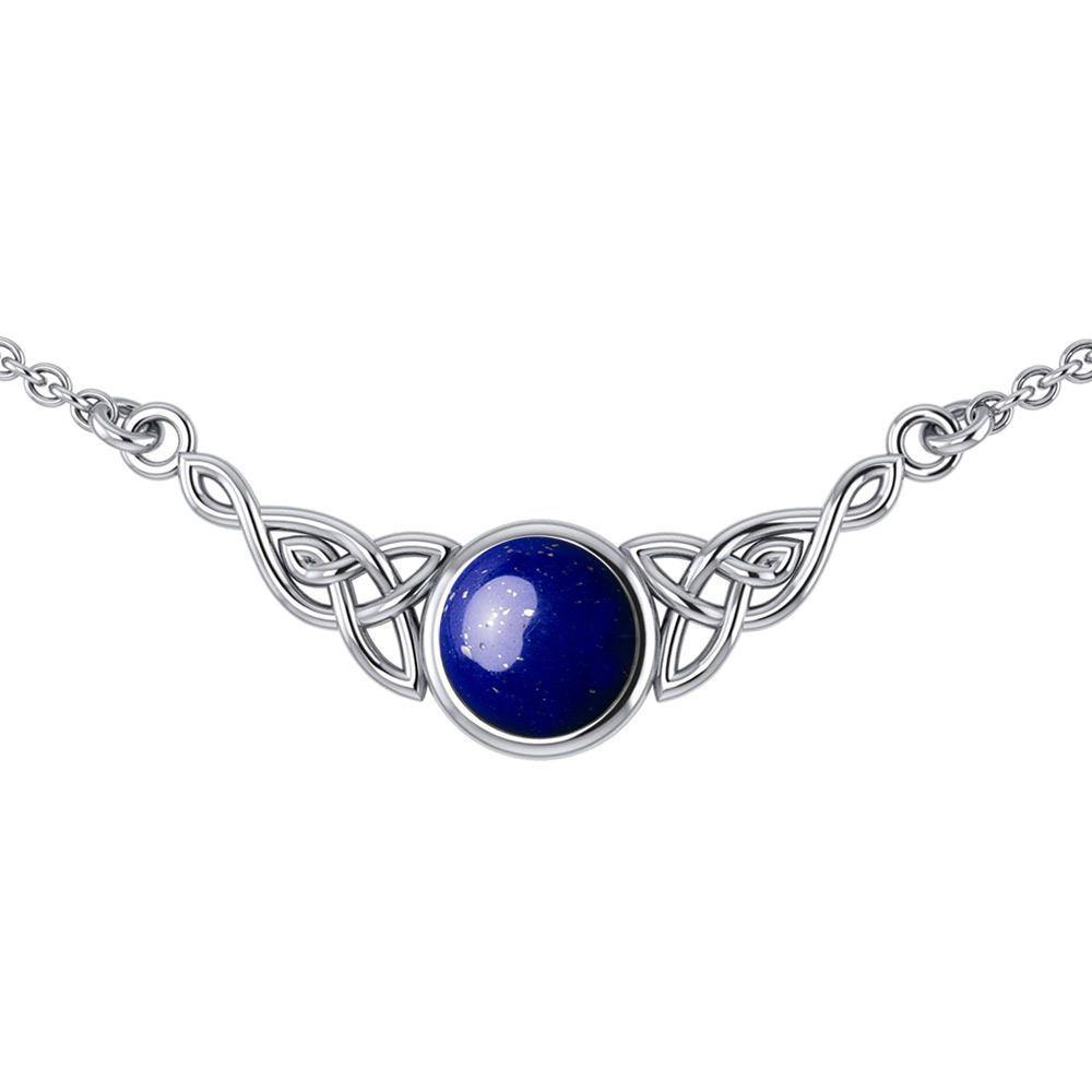 Wear the gift of interconnectedness ~ Sterling Silver Celtic Knotwork Necklace with a Gemstone centerpiece TN224 Necklace