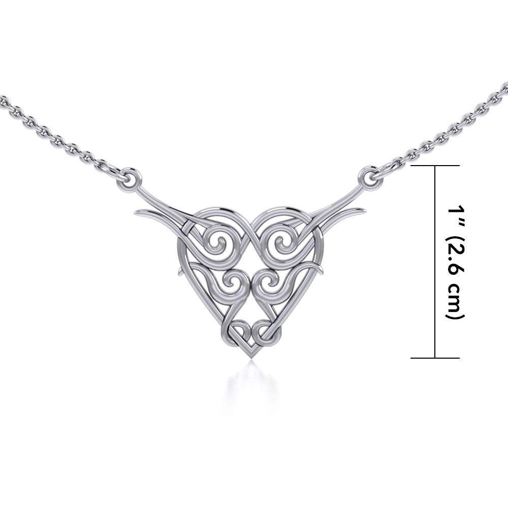 A tasteful expression of inner love, strength and passion ~ Celtic Knotwork Heart Sterling Silver Necklace Jewelry TN276 Necklace