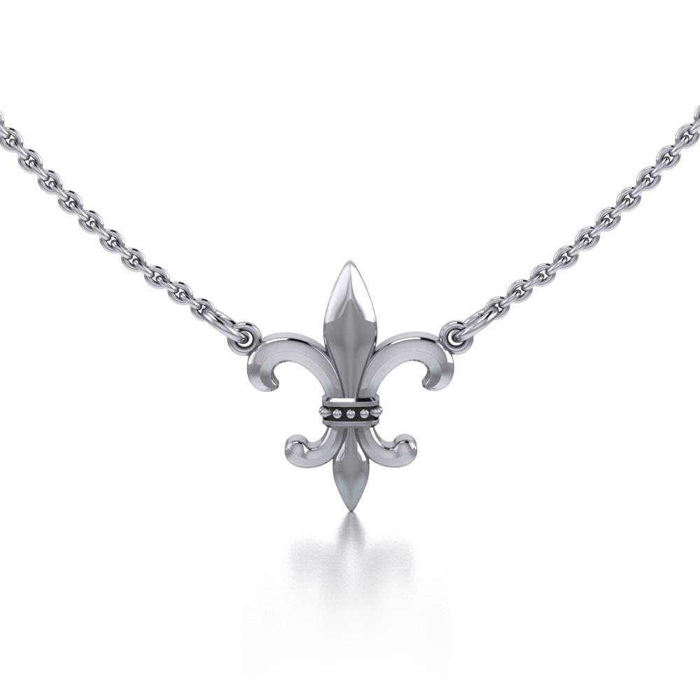 Silver Fleur De Lis Necklace TNC054