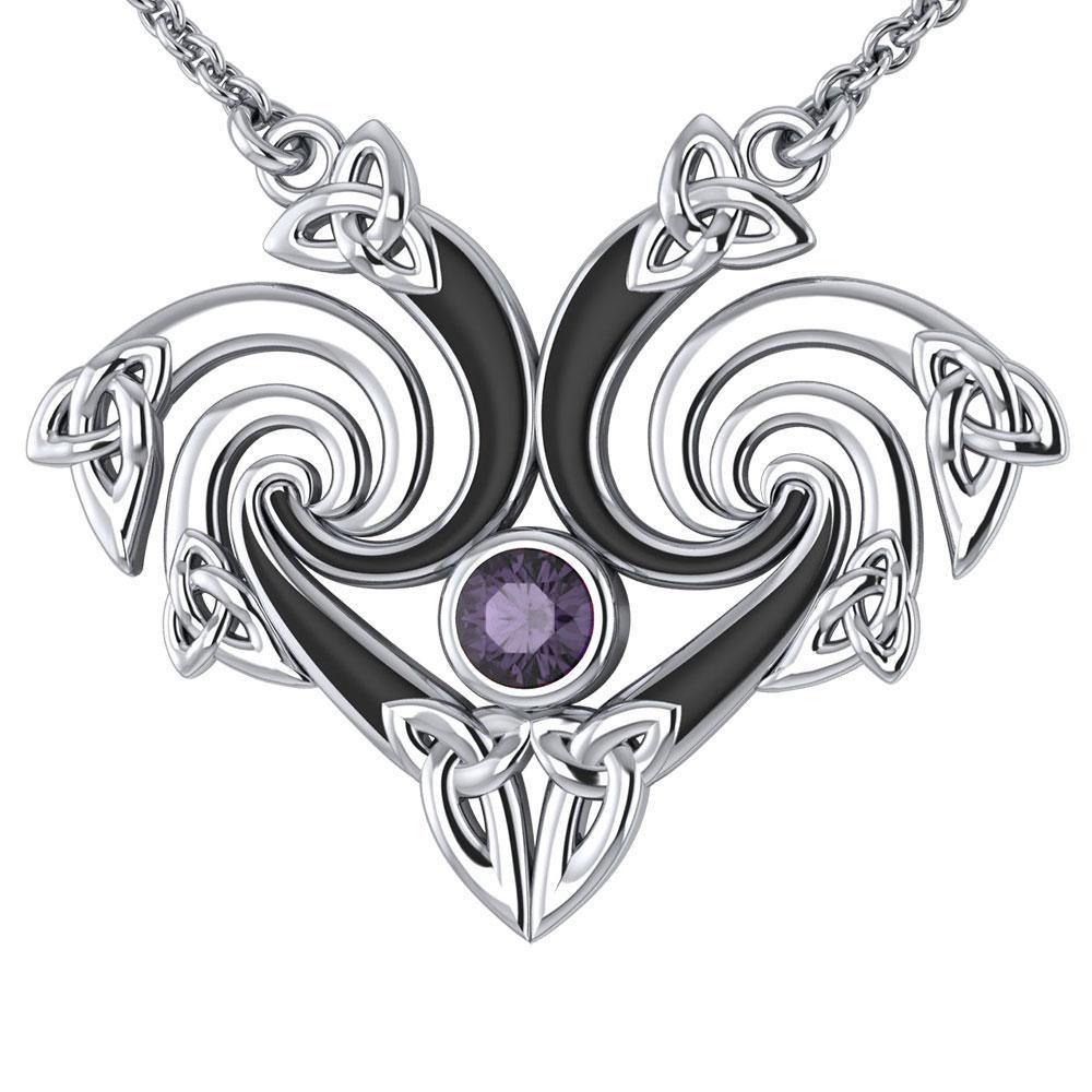 A marvelous representation that lies in the Universe ~ Sterling Silver Celtic Triquetra Necklace Jewelry with Gemstone TNC160 Necklace