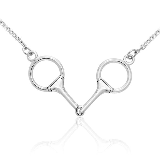 Eggbutt Snaffle Horse Bits Silver Necklace TNC206 Necklace