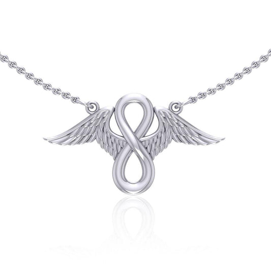 Angel Wings with Infinity Sterling Silver Necklace TNC445 Necklace