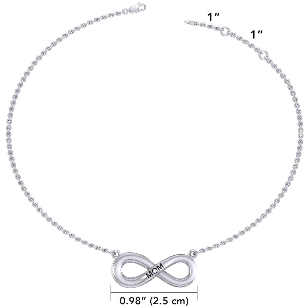 Infinity Love For Mom Silver Necklace with Single Gem TNC459 Necklace