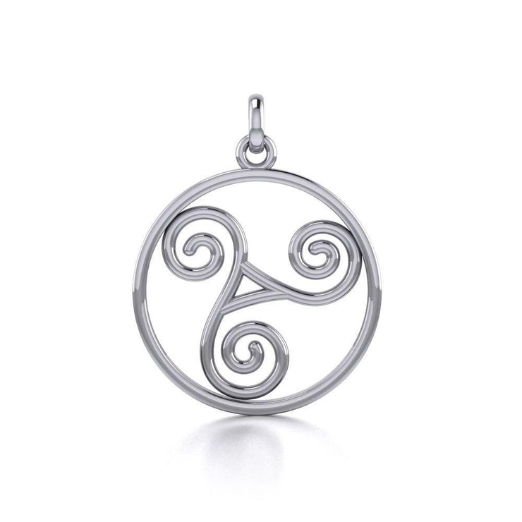 Celtic Silver Spiral Pendant TP038
