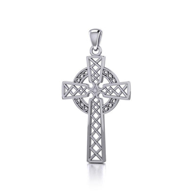 Modern Celtic Cross Silver Pendant TP1031