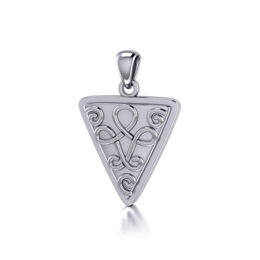 Celtic Knotwork Sterling Silver Triangle Pendant Jewelry Pendant