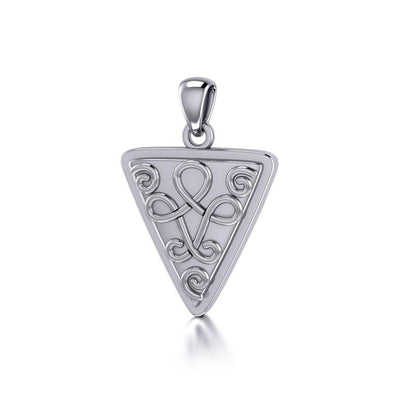 Celtic Knotwork Sterling Silver Triangle Pendant Jewelry Pendant